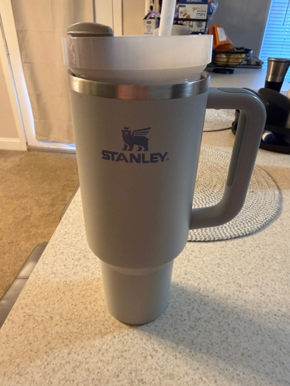 Stanley Light Gray 40 oz Travel Tumbler with Handle
